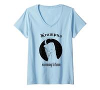 Mujer El Legendario Krampus T como Idea de Regalo Máscara Perchten Camiseta Cuello V