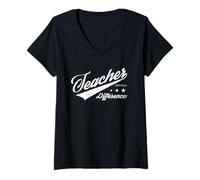 Mujer El maestro marca la diferencia Profesor Educación escolar Enseñanza Camiseta Cuello V