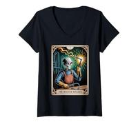 Mujer El Maestro Soldador Esqueleto Tarot - Soldadura Expertos Poder Hombres Camiseta Cuello V