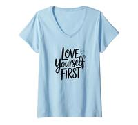 Mujer El Mantra del Amor Propio Camiseta Cuello V