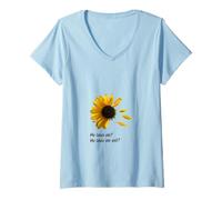 Mujer Él me ama, ¿no me Quiere? Girasol Camiseta Cuello V