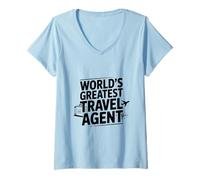 Mujer El Mejor Agente de Viajes del Mundo Camiseta Cuello V