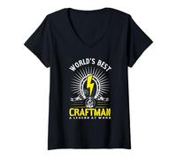 Mujer El Mejor Artesano del Mundo Una Leyenda Trabajando Craft Job Camiseta Cuello V