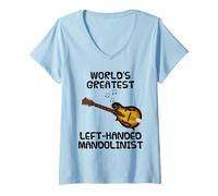 Mujer El mejor mandolinista zurdo del mundo Camiseta Cuello V