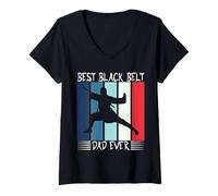 Mujer El mejor padre cinturón negro Tang Soo Do Colores de la Camiseta Cuello V