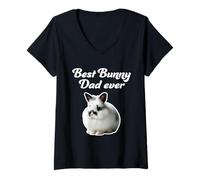 Mujer El mejor padre conejito de todos los tiempos: Jersey Wooly Rabbit Camiseta Cuello V