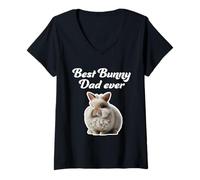 Mujer El mejor padre conejito de todos los tiempos: Jersey Wooly Rabbit Camiseta Cuello V