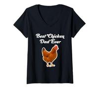 Mujer El Mejor papá de Pollo - Rhode Island Red Chicken Camiseta Cuello V
