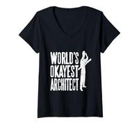Mujer El mejor regalo de arquitectura retro vintage del arquitecto del mundo Camiseta Cuello V