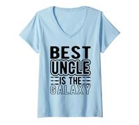 Mujer El Mejor tío es el pariente de la Familia Galaxy Space Camiseta Cuello V