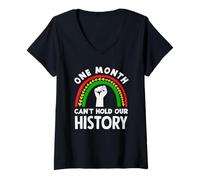 Mujer El Mes de la Historia Negra Un Mes no Puede Contener la Historia Camiseta Cuello V