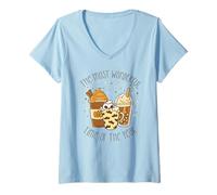 Mujer EL Momento MÁS Maravilloso del AÑO Halloween Café Meme Camiseta Cuello V