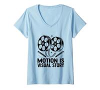Mujer El movimiento es una historia visual Animación Dibujar Bosquejo Animar Camiseta Cuello V