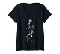 Mujer El músico de Jazz Estadounidense Sam Rivers por Michael Grecco Camiseta Cuello V