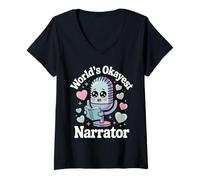 Mujer El narrador más bueno del mundo Narrador divertido Kawaii Camiseta Cuello V