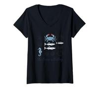 Mujer El océano llama a un entusiasta de la vida marina Camiseta Cuello V