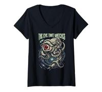 Mujer El Ojo Que observa el Horror cósmico de Eldritch Camiseta Cuello V