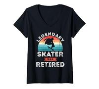 Mujer El Patinador Legendario se ha Jubilado, Regalos de jubilación de Patinador Camiseta Cuello V