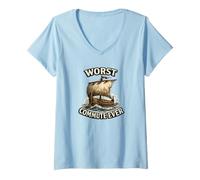 Mujer El Peor Viaje de Todos los Tiempos: Barco Griego Antiguo Inspirado en Odyssey Camiseta Cuello V