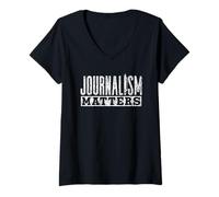 Mujer El Periodismo Importa Pulse Empleo Reportero Periodista Camiseta Cuello V