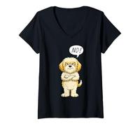 Mujer El Perro Dice Que no Significa no, Dicho contra Todo - Anti-opinión Camiseta Cuello V