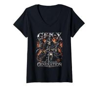 Mujer El Pirata de Motociclistas de la Generación X The Badass Generation Camiseta Cuello V