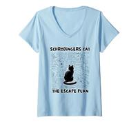 Mujer El Plan de Escape del Gato de Schrodinger del Profesor de física cuántica Camiseta Cuello V