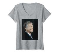 Mujer El Presidente de Estados Unidos, Jimmy Carter, gobernador por Michael Grecco Camiseta Cuello V