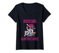 Mujer El presupuesto es mi espacio seguro, astronauta Camiseta Cuello V