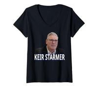 Mujer El Primer Ministro del Reino Unido, Keir Starmer Camiseta Cuello V