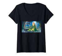 Mujer El príncipe Rana Princesa Bien Rana Bola Dorada Bosque mágico Camiseta Cuello V