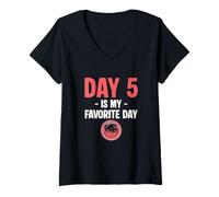 Mujer El Quinto día es mi día Favorito Enfermera de FIV Fertilización in vitro Camiseta Cuello V