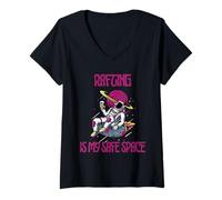 Mujer El rafting es mi espacio seguro, astronauta Camiseta Cuello V