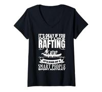 Mujer El Rafting es para Personas Inteligentes Hombres Mujeres Rafting en Aguas bravas Camiseta Cuello V