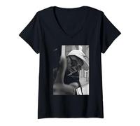 Mujer El Rapero Estadounidense NAS Illmatic por Andy Willsher Camiseta Cuello V