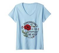 Mujer El Recuerdo es la Promesa Que cumplimos honrando a Nuestros héroes 2 Camiseta Cuello V