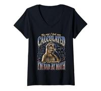 Mujer El Riesgo Que tomé fue calculado, Pero Soy Malo en matemáticas Gracioso Camiseta Cuello V