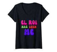 Mujer El Roi me ha visto - NSPPD Oración matutina Camiseta Cuello V