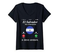 Mujer El Salvador Está Llamando Y Tengo Que IR El Salvador Shirt Camiseta Cuello V