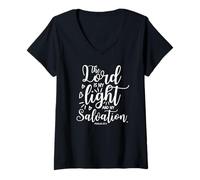 Mujer El Señor es mi luz y mi salvación Salmo 27:1 Camiseta Cuello V
