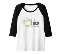 Mujer El Señor es mi Pastor Salmo 23 Cordero de Oveja Camiseta Manga Raglan