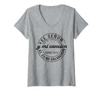 Mujer El Señor es mi Roca, mi Fortaleza y mi libertador Camiseta Cuello V