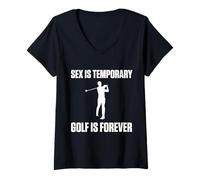 Mujer El Sexo es Temporal Golf es para Siempre Camiseta Cuello V