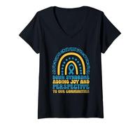 Mujer El síndrome de Down agrega alegría y perspectiva a nuestras comunidades Camiseta Cuello V