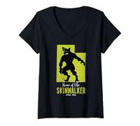 Mujer El Skinwalker Utah State American Funny Cryptid Camiseta Cuello V