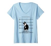 Mujer El Sonido del Silencio Esmoquin Gato Camiseta Cuello V
