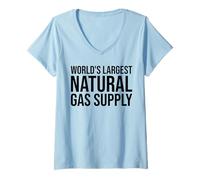 Mujer El suministro de gas natural más grande del mundo es divertido, broma de papá, pedos, humor Camiseta Cuello V