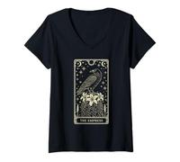 Mujer El Tarot Emperatriz - Abundancia de Cuervos y Naturaleza V3 Camiseta Cuello V