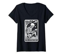 Mujer El Tarot Introvertido Interiores Antisocial Introvertido Camiseta Cuello V