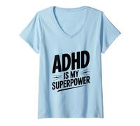 Mujer El TDAH es mi Superpoder Camiseta Cuello V